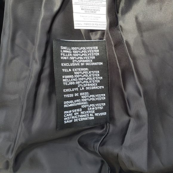 GUESS Shiny Womens Size XL BLACK Quilted Full Zip Pockets Puffer Jacket NEW - Picture 11 of 13